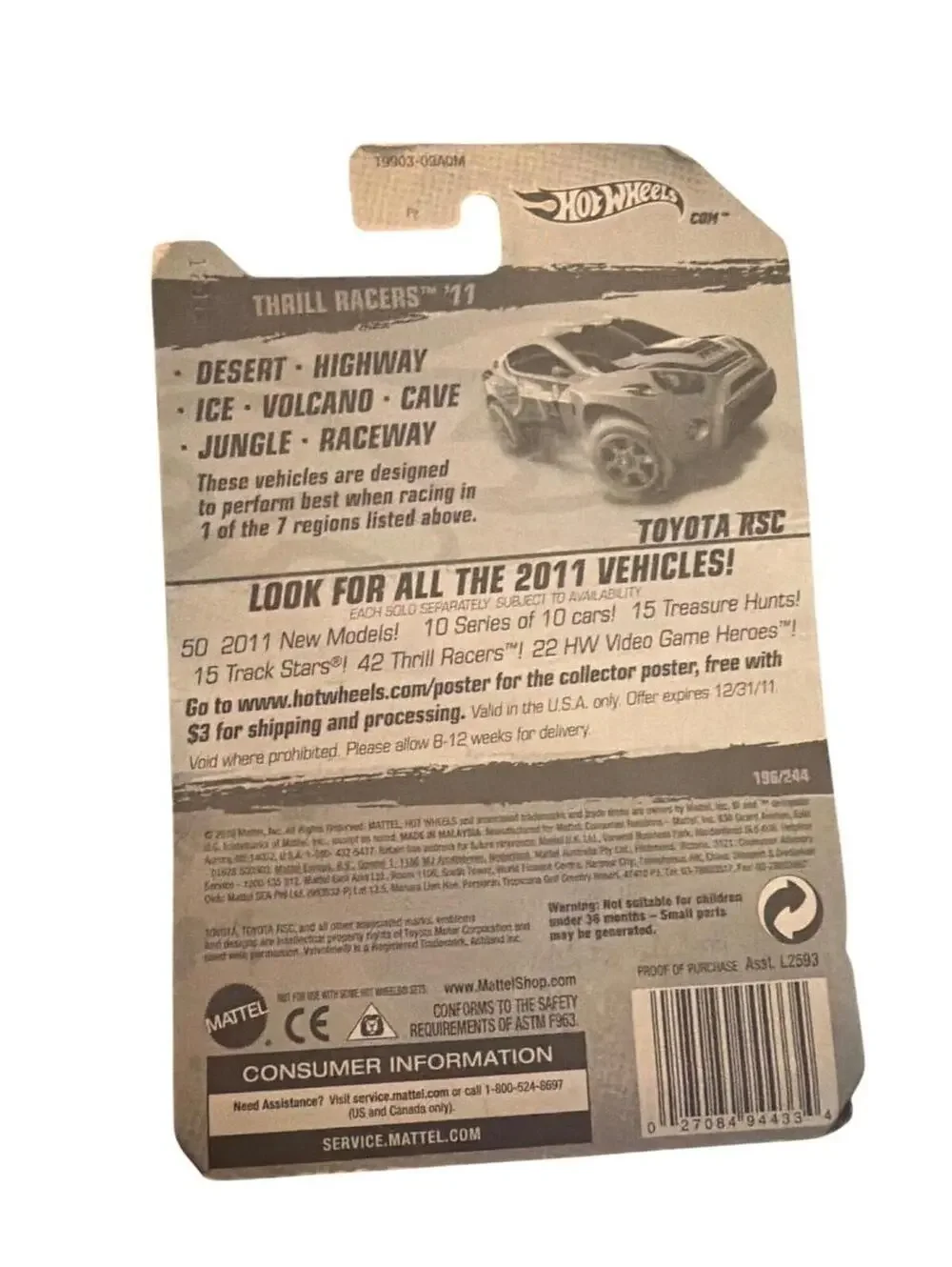 Hot Wheels Toyota RSC Thrill Racers Ice 2011 Die-Cast Car